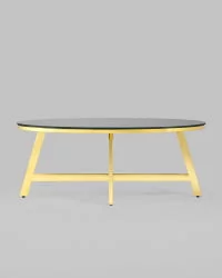 Журнальный стол АЛЬБА 100x50 Золото (стекло черное)