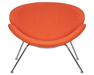 Кресло дизайнерское DOBRIN EMILY (оранжевая ткань AF, хромированная сталь)