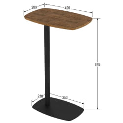 Стол придиванный Дей Дуб американский / Черный