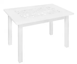 Стол обеденный Прямоуг. ажур ноги Мажор Р-3 белая ЛДСП белый