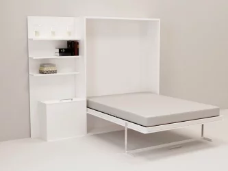 Откидная кровать с полкой Смарт 1 К 1400+П левая Ясень шимо темный