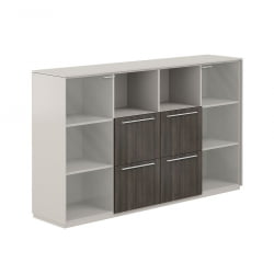 Шкаф средний с ящиками Atlas NZ-0306.GS.BT Серый камень Бренсон Трюфель