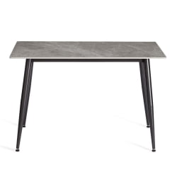 Обеденный стол Austen/Остин столешница керамика (глянцевая) / опоры металл, серый/черный, 120x80x75 см