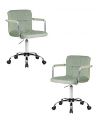 Офисное кресло для персонала DOBRIN TERRY (мятный велюр (MJ9-87)) 2 шт