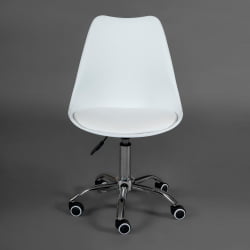 Компьютерное кресло TULIP (mod.106-1) металл/пластик/PU, 58 x 47 x 97см, White (белый) / Chrome (хром)