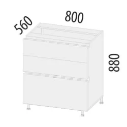 Напольный шкаф (3 ящика с системой плавного закрывания) Дакота 103.92