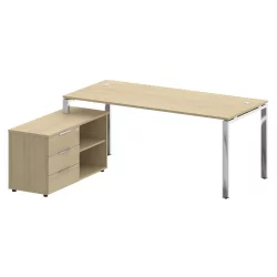 Письменный стол с полками и ящиками METAL SYSTEM DIRECT БГ.СРТ-5.8 Л Акация Лорка