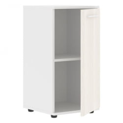 Шкаф колонка с глухой малой дверью ЕДИС ЕЛCС 42.1 Ясень Траун Белый Белый / EDIS ELCS