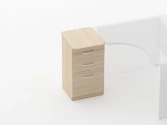 Тумба приставная на 3 ящика Glassy 3.10.15 Дуб молочный