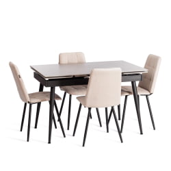 Металлический стул Asti велюр, молочный/черный, (Porsche 2)