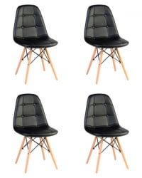 Стул обеденный ДОБРИН БЕННЕТ (ножки светлый бук, черный) 4 шт / DOBRIN BENNET