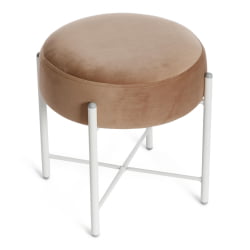 Банкетка AMBER металл, ткань, 41*41*40 см, бежевый/белый