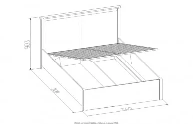 Кровать с подъёмным механизмом Sherlock 43.2 Орех шоколадный (спальня)