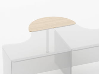 Приставка-полукруг для двух угловых столов Глассй 2.20 Бук светлый / Glassy