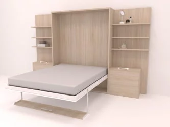 Кровать-трансформер Смарт 1 откидная с полками К 1400 Венге