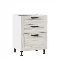 Тумба кухонная 600 с 3 ящиками (4) Винченца ЛД 234.140.000.010 Белый Дуб Крафт белый