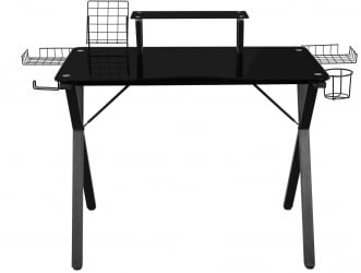 Стеклянный компьютерный стол GD-06 Black (черный)