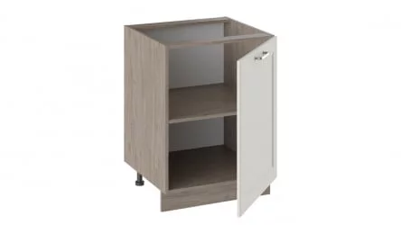 Шкаф напольный Одри Н_72-60_1ДР  Дуб Сонома трюфель/Бежевый шелк