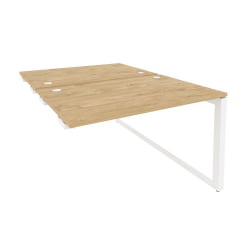 Стол-приставка двойной на О-образном м/к к опорым элем. ОНИКС О.МО-Д.СПР-2.8 Тиквуд Светлый/Белый / ONIX O.MO-D.SPR-2.8