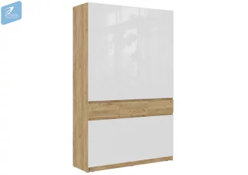 Шкаф 3-створчатый ШК-002 БОСТОН дуб крафт золотой/Белый глянец