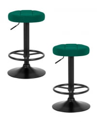 Табурет барный DOBRIN BRUNO BLACK (зеленый велюр (MJ9-88)) 2 шт