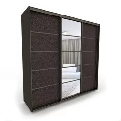 Шкаф-купе 3-х дверный Акцент-Квадро КЛ 1800х600 Венге/Бронза