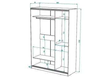 Белый шкаф-купе с зеркалом Виктория 1600х584х2300, Белый 16ДЗДЗ-ПЯ-Б 310-413