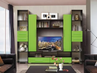 Набор мебели для гостиной Грация 2 МДФ глянец Венге/Смола белая