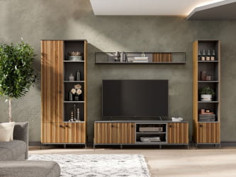 Гостиная Элиот №2 Оникс Серый/Орех фактурный