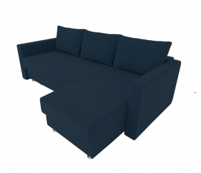 Диван угловой с подлокотниками Мадрид (Berhouse) Цвет фасада: Синий Велюто 54; Тип: Левый/правый; Материал фасада: Металл/Велюр