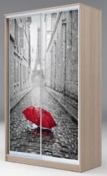 Двустворчатый гардеробный шкаф Хит-24-14-77 Париж Ясень шимо светлый