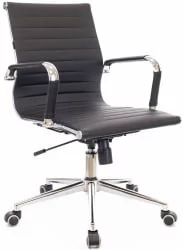 Кресло для персонала Leo T экокожа Черный