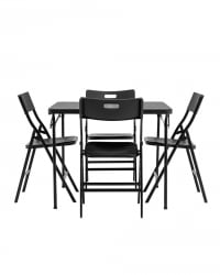 Комплект раскладного стола и стульев Кейт черный