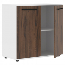 Шкаф с глухими малыми дверьми EDIS ELCS 85.1 Дуб Денвер темный Черный Белый