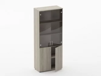 Шкаф высокий со стеклом Glassy 6.19.151 Дуб сантана светлый