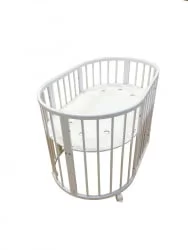 Кровать-трансформер с двумя матрасами Merry Happy Mini матовая Слоновая кость