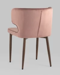 Стул Матео ножки под дерево велюр Пыльно-розовый