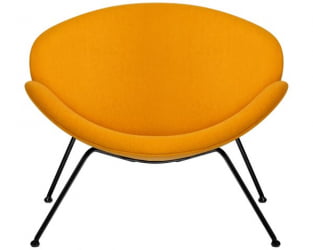 Кресло дизайнерско DOBRIN EMILY (желтая ткань AF13, черное основание) 2 шт