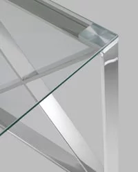 Стол квадратный КРОСС 55x55 Серебро