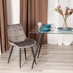 Стул ABRUZZO ( mod. 8060 ) металл/вельвет, 52 х 63 х 85 см, светло-серый (HLR 24)/черный