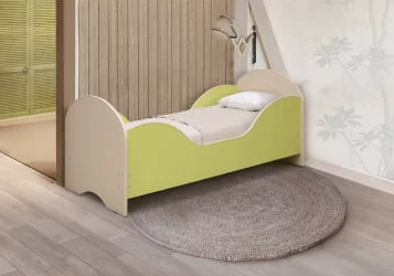 Кровать детская Малышка №7 600*1400 Дуб молочный/Лайм