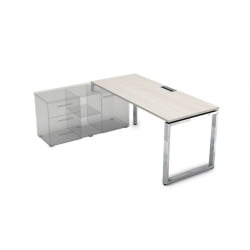 Стол рабочий, прямолинейный три опоры, левый GLOSS LINE НСТЛ-О.996 Ivory