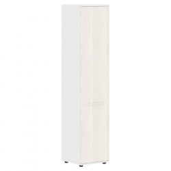 Шкаф-колонка с глухой дверью EDIS EHCS 42.1 Ясень Траун Белый Белый