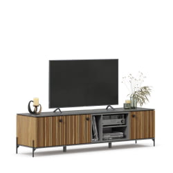 Тумба ТВ 1800 Элиот ЛД 414.020.000 Оникс Серый/Орех фактурный