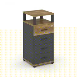 Тумба приставная с 4-мя ящиками и надставкой CONCEPT CN.TUO-003 B/W Сандал Янтарный Антрацит