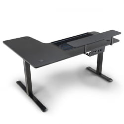 Стол для для компьютера (для геймеров) угловой (правый) c электроприводом EUREKA ERK-L60R-B-PRO-V1-EU