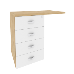 Тумба приставная (универсальная л/пр) ONIX O.TPU-4 Тиквуд Светлый/Белый