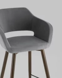 Стул барный Саймон Б велюр Темно-серый