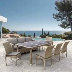 Комплект плетеной мебели T365/S65/Y380B-W65 8PCS Light Brown 8Pcs