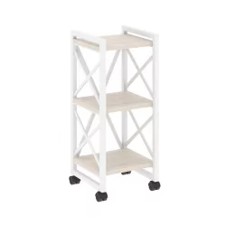 Стеллаж на колесных опорах - 3 полки LOFT  VR.L-MST.K-3.4 Металл белый Денвер светлый